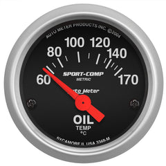 AutoMeter - Autometer Sport-Comp 52mm 60-170 Degree Short Sweep Electronic Oil Temperature Gauge - Demon Performance