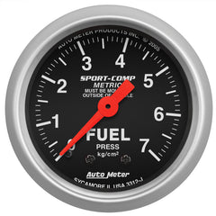 AutoMeter - Autometer Sport-Comp 52mm METRIC Fuel Pressure Mechanical Gauge - Demon Performance