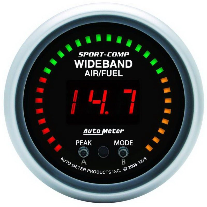 AutoMeter - Autometer Sport-Comp 52mm Wideband Air/Fuel Gauge - Demon Performance