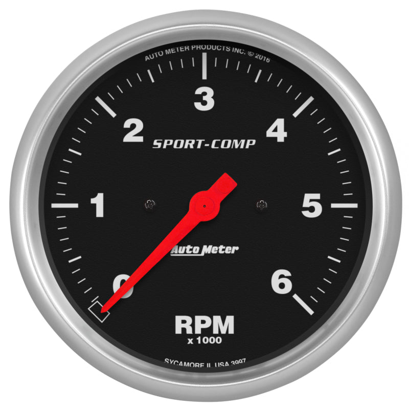 AutoMeter - AutoMeter Sport-Comp 5in. 0-6K RPM In-Dash Tachometer Gauge - Demon Performance