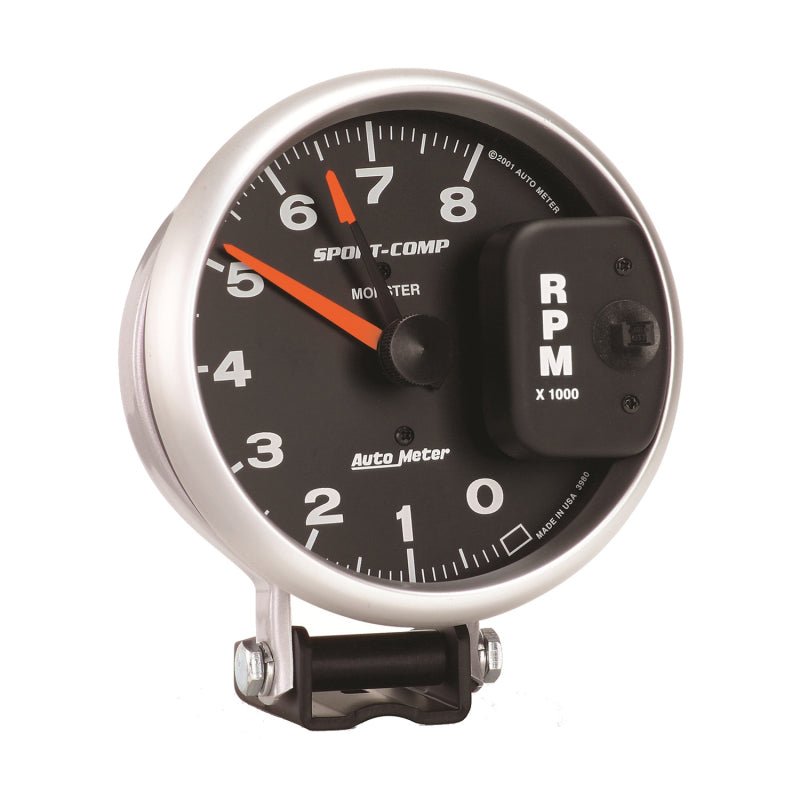AutoMeter - Autometer Sport-Comp 5in / 0-8K RPM / Pedestal w/Redline Tachometer - Demon Performance
