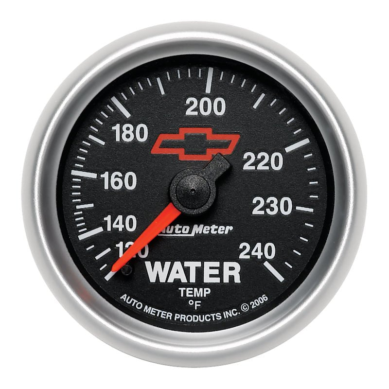 AutoMeter - Autometer Sport-Comp II 2-1/16in 120-240 Deg Mechanical Water Temp Gauge - Bowtie Black - Demon Performance