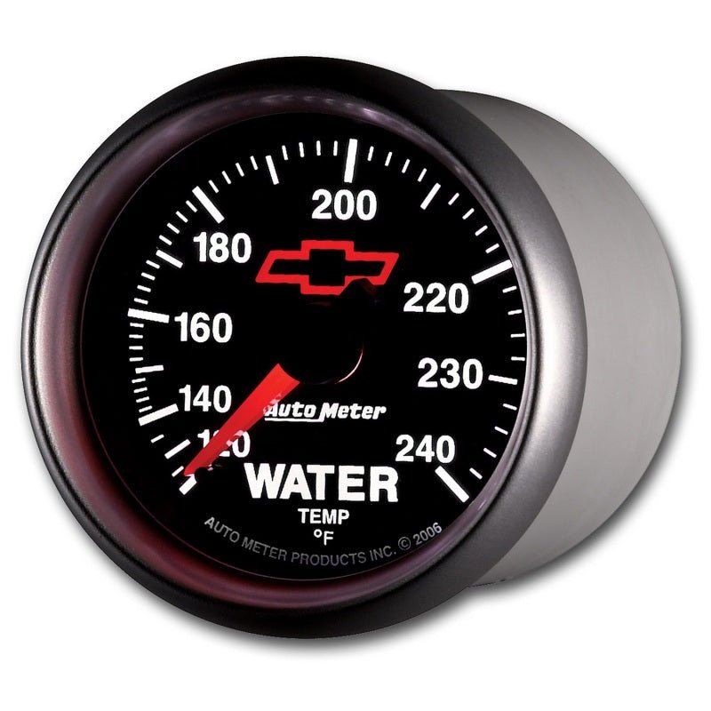 AutoMeter - Autometer Sport-Comp II 2-1/16in 120-240 Deg Mechanical Water Temp Gauge - Bowtie Black - Demon Performance