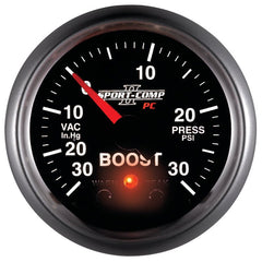 AutoMeter - Autometer Sport-Comp II 52mm 30 IN HG / 30 PSI Electronic Boost/Vacuum Gauge - Demon Performance