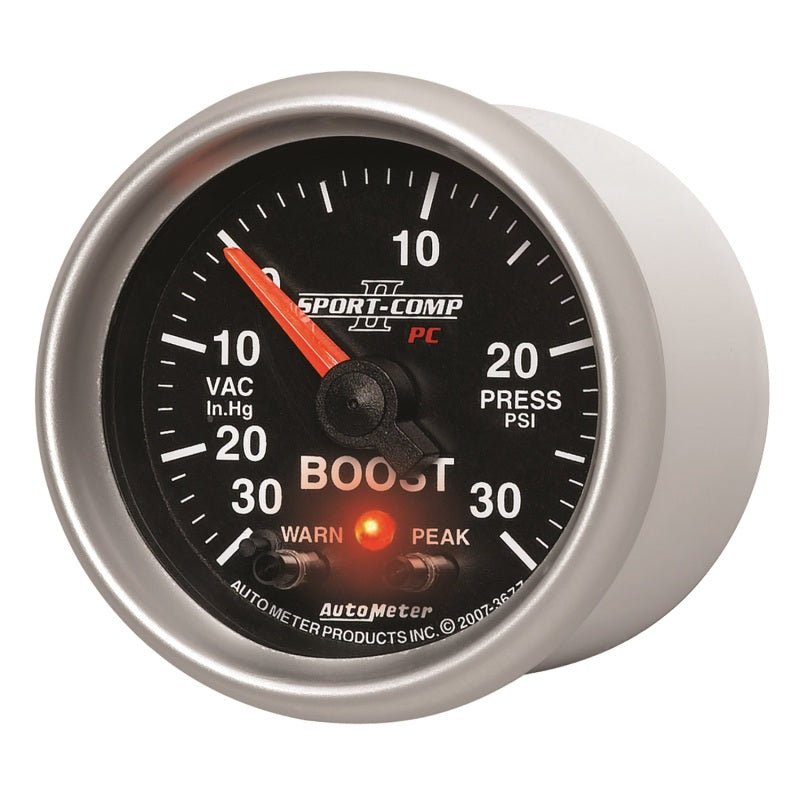 AutoMeter - Autometer Sport-Comp II 52mm 30 IN HG / 30 PSI Electronic Boost/Vacuum Gauge - Demon Performance