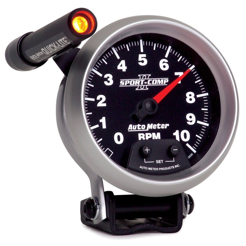 AutoMeter - Autometer Sport-Comp II Quick Lite 3 3/4in 10K RPM Pedestal Tachometer - Demon Performance