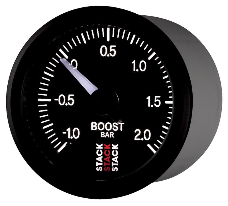 AutoMeter - Autometer Stack 52mm -1 to +2 Bar (Incl T-Fitting) Pro Stepper Motor Boost Pressure Gauge - Black - Demon Performance