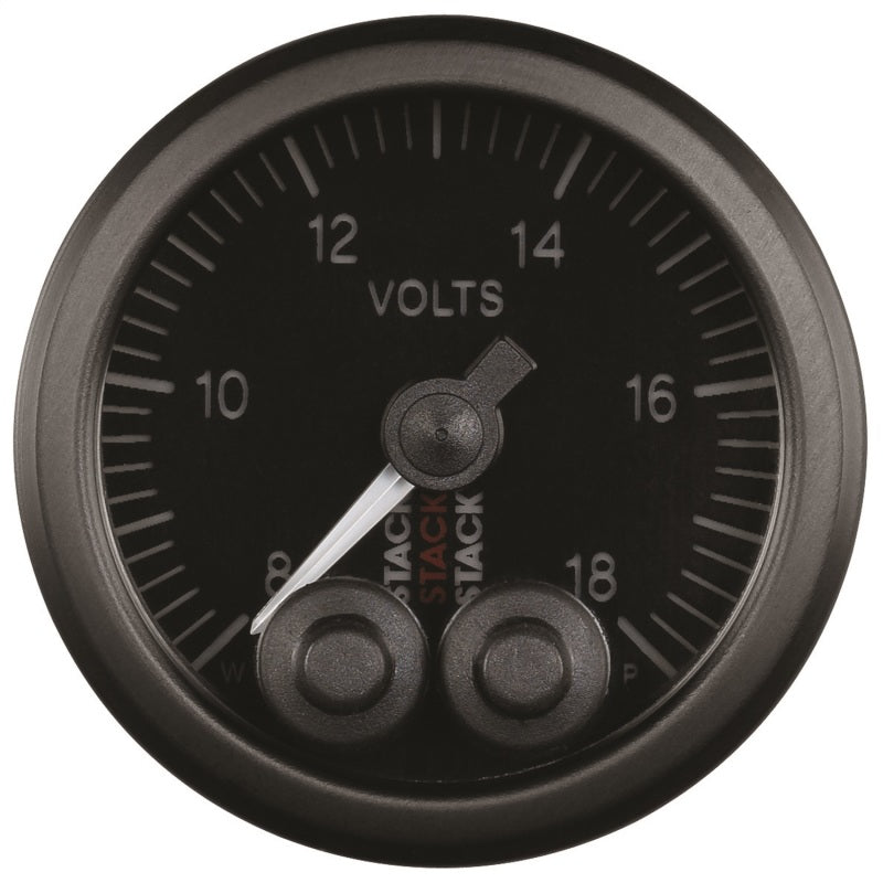AutoMeter - Autometer Stack 52mm 8-18V Pro-Control Battery Voltage Gauge -Black - Demon Performance