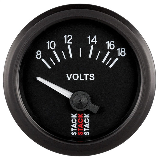 AutoMeter - Autometer Stack Instruments 52mm 8-18V Electric Battery Voltage Gauge - Black - Demon Performance