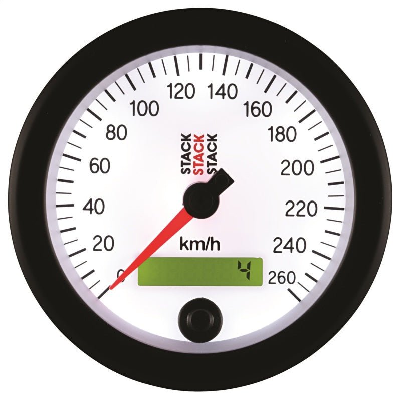 AutoMeter - Autometer Stack Instruments 88MM 0-260 KM/H Programmable Speedometer - White - Demon Performance