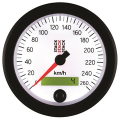AutoMeter - Autometer Stack Instruments 88MM 0-260 KM/H Programmable Speedometer - White - Demon Performance