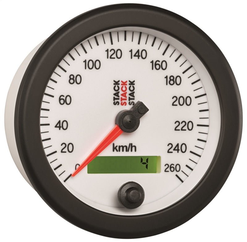 AutoMeter - Autometer Stack Instruments 88MM 0-260 KM/H Programmable Speedometer - White - Demon Performance