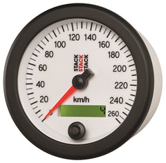 AutoMeter - Autometer Stack Instruments 88MM 0-260 KM/H Programmable Speedometer - White - Demon Performance