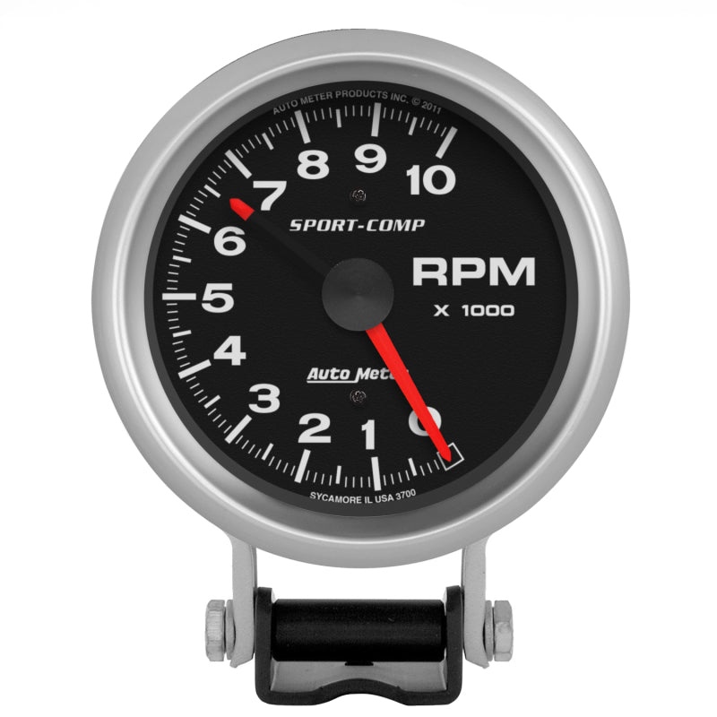 AutoMeter - Autometer Standard 3-3/4in 10,000 RPM Pedestal Mount Tachometer Sport Comp - Demon Performance