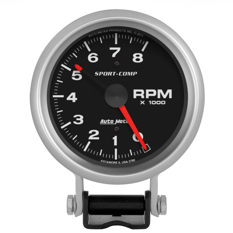 AutoMeter - Autometer Standard 3-3/4in 8,000 RPM Pedestal Mount Tachometer - Demon Performance