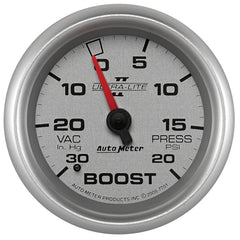AutoMeter - Autometer UL II 2-5/8in 30in HG/20 PSI Mechanical Boost/Vacuum Gauge - Demon Performance
