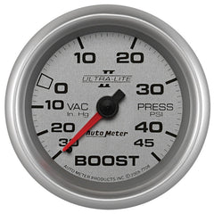AutoMeter - Autometer UL II 2 5/8inch 30 IN HG/45 PSI Mechanical Boost/Vacuum Gauge - Demon Performance