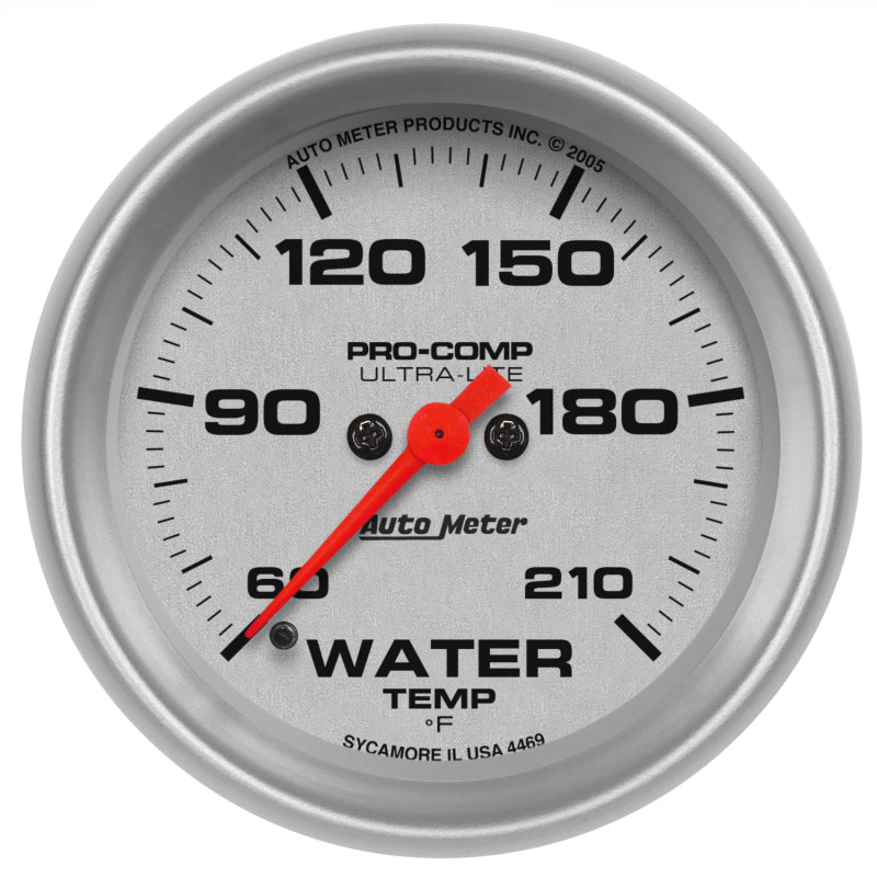 AutoMeter - Autometer Ultra-Lite 66.7mm Full Sweep Electronic 60-210 Degree F Water Temperature Gauge - Demon Performance