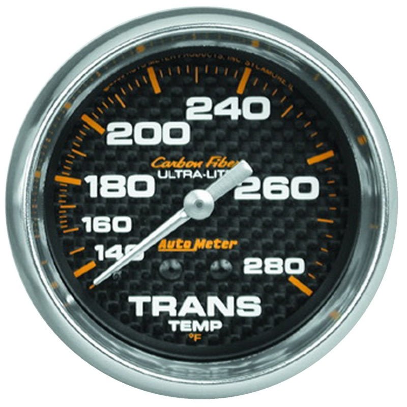 AutoMeter - Autometer Ultra-Lite Carbon Fiber 2-5/8in Transmission Temp 140-280 Deg F - Demon Performance