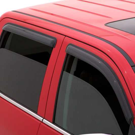AVS - AVS 09-18 Dodge RAM 1500 Crew Cab Ventvisor Outside Mount Window Deflectors 4pc - Smoke - Demon Performance