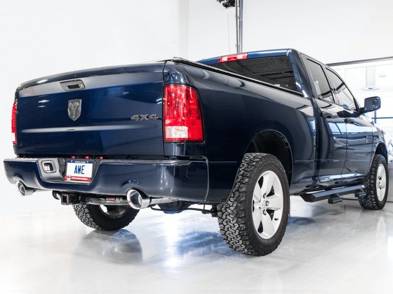 AWE Tuning - AWE Tuning 09-18 RAM 1500 5.7L (w/Cutouts) 0FG Dual Rear Exit Cat-Back Exhaust - Diamond Black Tips - Demon Performance