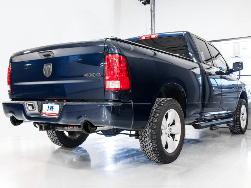AWE Tuning - AWE Tuning 09-18 RAM 1500 5.7L (w/Cutouts) 0FG Dual Rear Exit Cat-Back Exhaust - Diamond Black Tips - Demon Performance