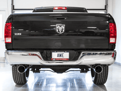 AWE Tuning - AWE Tuning 09-18 RAM 1500 5.7L (w/o Cutout) 0FG Dual Rear Exit Cat-Back Exhaust - Chrome Silver Tips - Demon Performance