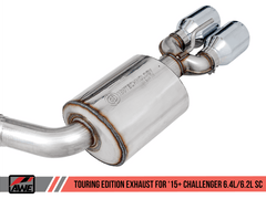 AWE Tuning - AWE Tuning 2015+ Dodge Challenger 6.4L/6.2L Non-Resonated Touring Edition Exhaust - Quad Silver Tips - Demon Performance