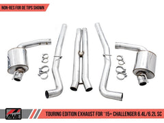 AWE Tuning - AWE Tuning 2015+ Dodge Challenger 6.4L/6.2L Non-Resonated Touring Edition Exhaust - Use Stock Tips - Demon Performance