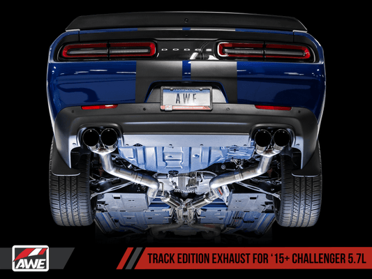 AWE Tuning - AWE Tuning 2017+ Dodge Challenger 5.7L Track Edition Exhaust - Diamond Black Quad Tips - Demon Performance