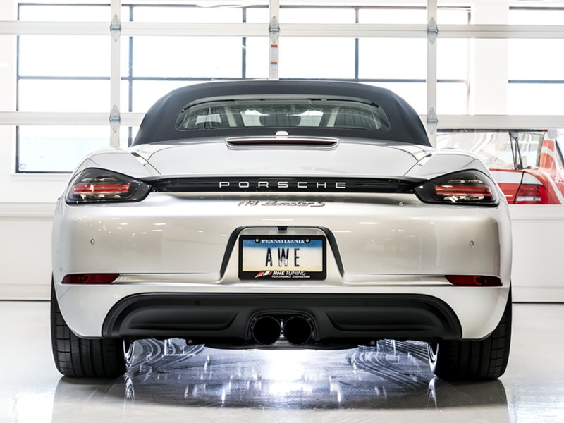 AWE Tuning - AWE Tuning Porsche 718 Boxster / Cayman Touring Edition Exhaust - Diamond Black Tips - Demon Performance