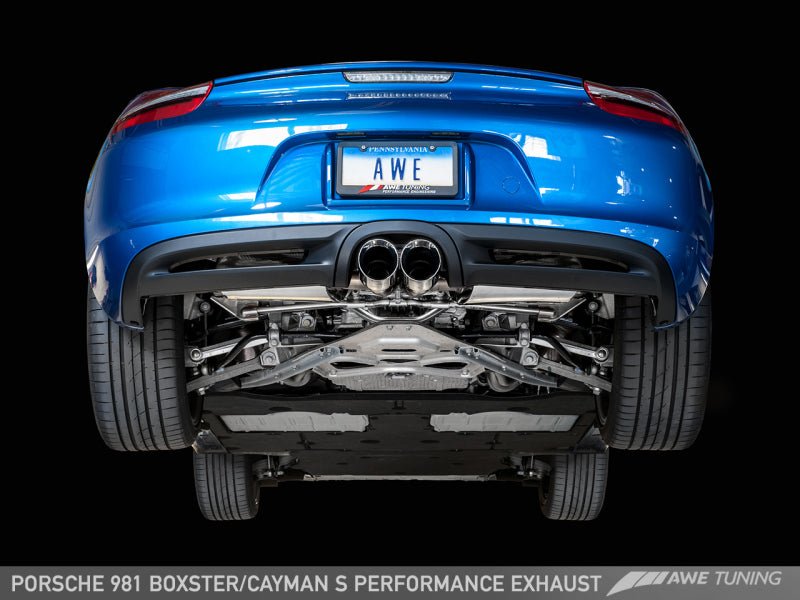 AWE Tuning - AWE Tuning Porsche 981 Performance Exhaust System - w/Chrome Silver Tips - Demon Performance