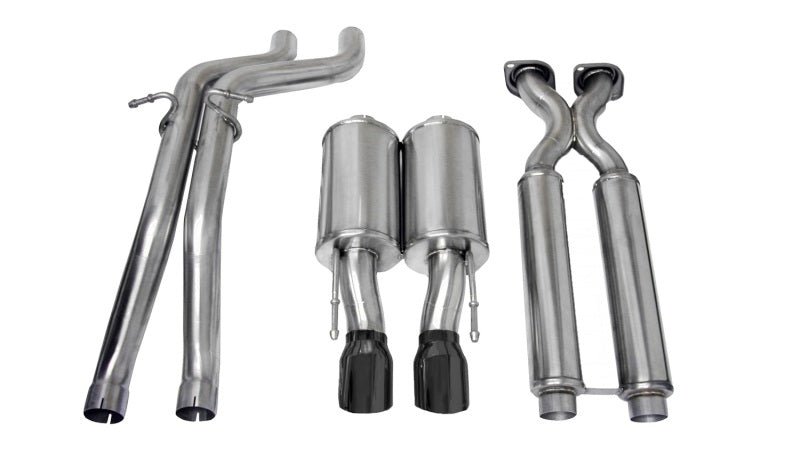 CORSA Performance - Corsa 06-10 Jeep Grand Cherokee 6.1L SRT-8 V8 Black Sport Cat-Back Exhaust - Demon Performance