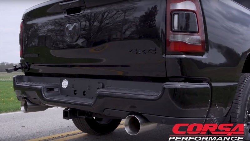 CORSA Performance - Corsa 2019 Ram 1500 5.7L Crew Cab w/ 57in or 76in Bed Cat-Back Dual Rr Exit 5in Satin Polished Tips - Demon Performance