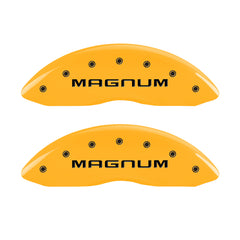MGP 4 Caliper Covers Engraved Front & Rear Magnum Yellow Finish Black Char 2006 Dodge Charger