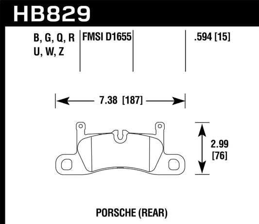 Hawk Performance - Hawk 12 - 17 Porsche 911 Performance Ceramic Street Rear Brake Pads - Demon Performance