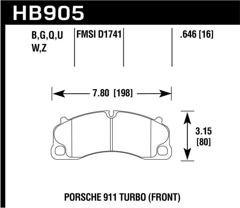 Hawk Performance - Hawk 14 - 18 Porsche 911 DTC - 60 Race Rear Brake Pads - Demon Performance