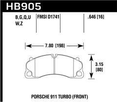 Hawk Performance - Hawk 14 - 18 Porsche 911 DTC - 60 Race Rear Brake Pads - Demon Performance