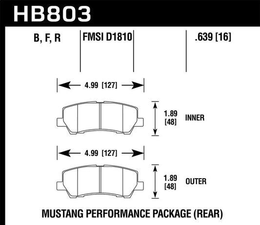 Hawk Performance - Hawk 16 - 17 Ford Mustang GT Brembo Package HP Plus Rear Brake Pads - Demon Performance