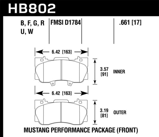 Hawk Performance - Hawk 16 - 17 Ford Mustang HP+ Street Front Brake Pads - Demon Performance