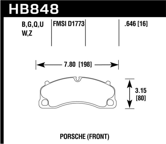 Hawk Performance - Hawk 16 - 19 2019 Porsche 911 4.0L (Ex. Ceramic Composite Brakes ) Street Front Brake Pads - Demon Performance