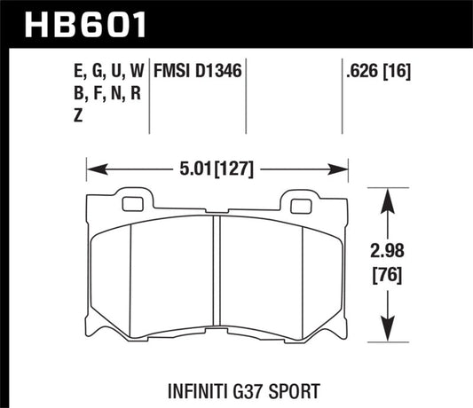 Hawk Performance - Hawk 2009 - 2013 Infiniti FB50 Sport HPS 5.0 Front Brake Pads - Demon Performance