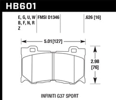 Hawk Performance - Hawk 2009 - 2013 Infiniti FB50 Sport HPS 5.0 Front Brake Pads - Demon Performance