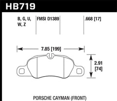 Hawk Performance - Hawk 2013 - 2016 Porsche 911 Series Performance Ceramic Front Brake Pads (Does not fit S models) - Demon Performance