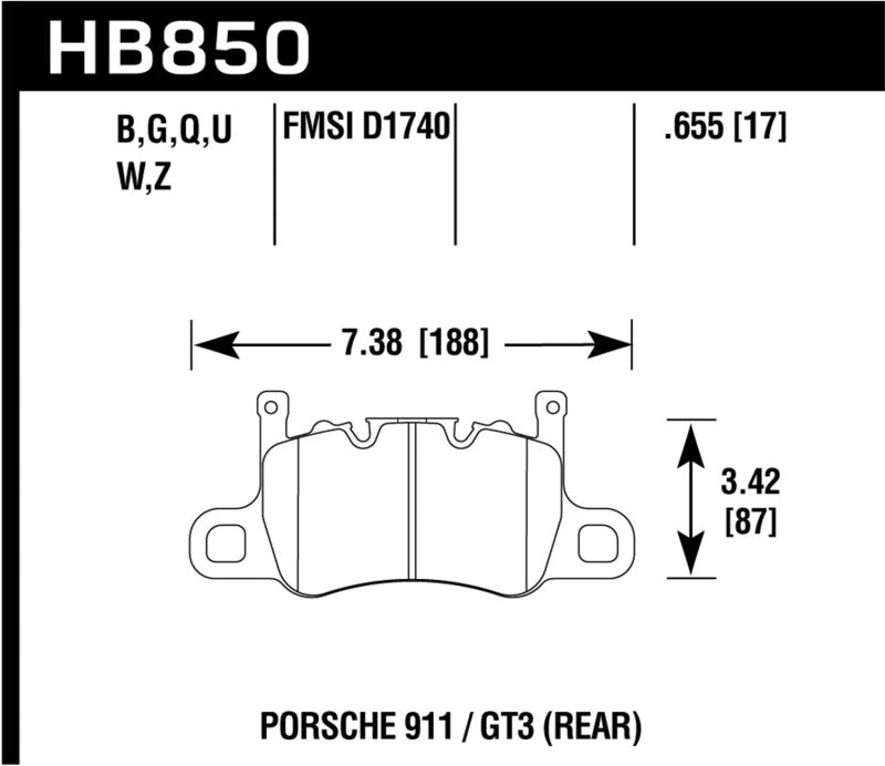 Hawk Performance - Hawk 2019 Porsche 911 Turbo HPS 5.0 Brake Pads - Demon Performance