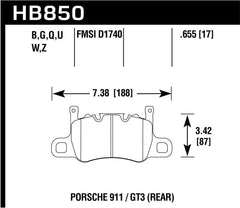 Hawk Performance - Hawk 2019 Porsche 911 Turbo HPS 5.0 Brake Pads - Demon Performance