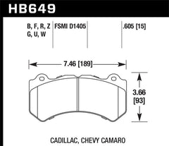 Hawk Performance - Hawk DTC-80 09-15 Cadillac CTS-V Front Race Brake Pads - Demon Performance