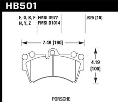 Hawk Performance - Hawk Porsche HPS Street Front Brake Pads - Demon Performance