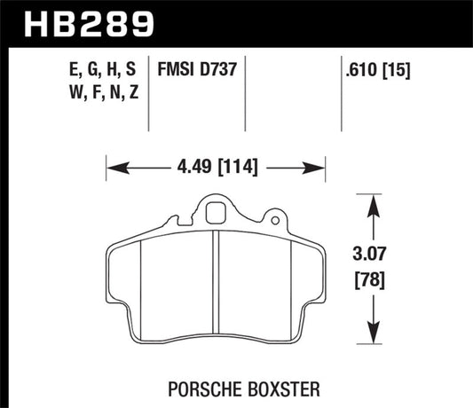 Hawk Performance - Hawk Porsche HPS Street Front Brake Pads - Demon Performance