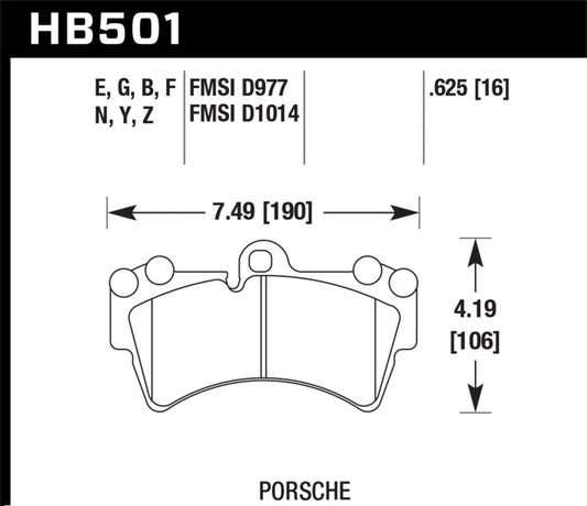 Hawk Performance - Hawk Porsche HPS Street Front Brake Pads - Demon Performance
